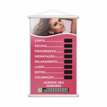 Imagem de Banner Salão de Beleza Corte Escova Cabeleireiro 60x40cm - PlimShop