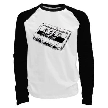 Imagem de Camiseta manga longa - Fita K7. - DASANTIGAS, Branco, Preto, PP
