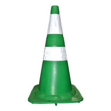 Imagem de Cone plastcor Refletivo Trânsito Flexível Verde 75cm - plasticor