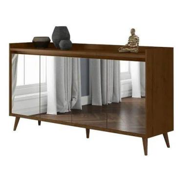 Imagem de Buffet delux delta classico com espelho 4 portas malbec - Village Móve