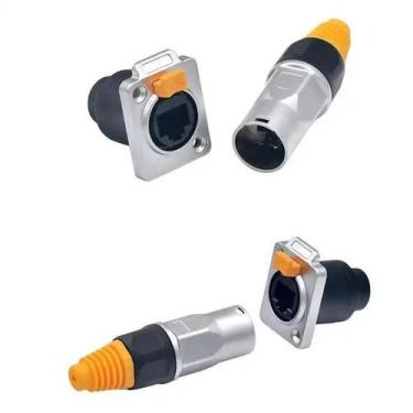 Imagem de Conector RJ45 à Prova d'Água IP65 8 Pinos Macho/Fêmea - ENG Automação