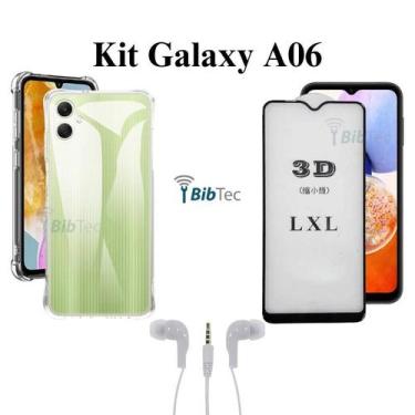 Imagem de Kit Capinha Transparente + Película 3D de Vidro + Fone de Ouvido para 