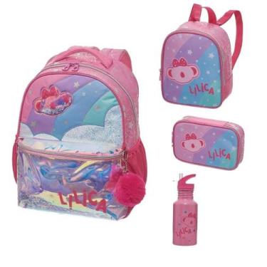 Imagem de Mochila Costas Escolar Lilica Ripilica Super Star Lancheira Estojo Gar