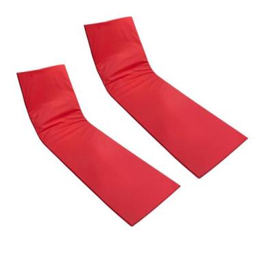Imagem de Colchão Almofada Espreguiçadeira Piscina Vermelho Impermeável 2un - Dr