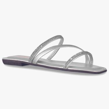 Imagem de Rasteirinha Rasteira  Feminina Tiras com Strass Verão  A7.16 - Serenit