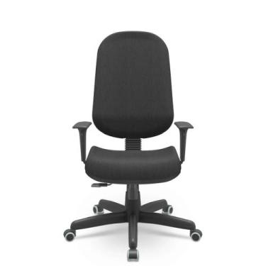 Imagem de Cadeira Presidente Operativa Plus Poliéster - Giratória, Braços Regulá