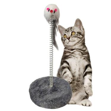 Imagem de Arranhador Gato Pet Ratinho Mola Guizo Brinquedo Interativo Felino Animal de Estimaçao Macio Diversao Entretenimento