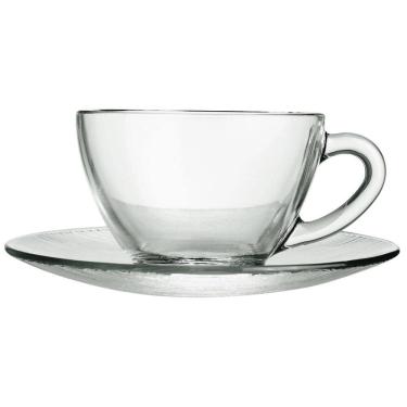 Imagem de Xícara para Chá com Pires Diamante Vidro Nadir