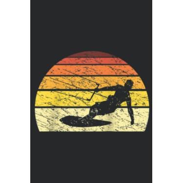 Imagem de Retro Kiteboarding Funny Windsurfing Kiteboarder Kitesurfing Raglan Baseball Saying: Lined Journal Notebook To Do Schedule, Medium 6x9 Inches, 100 Pages, Printed Cover