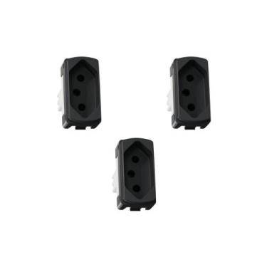 Imagem de Kit 3 Modulos Tomada 10A Grafite Miluz S3B70341 Schneider