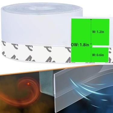 Imagem de Tira de vedação de silicone para remoção de intempéries, tira de vedação de porta de decapagem climática - Portas de chuveiro de casa e vidro, vedação de silicone para portas e janelas lacunas de colisão e lateral, (transparente) 45 mm..
