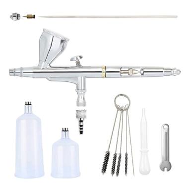 Imagem de Kit de pintura de aerógrafo modelo profissional, aerógrafo de ação dupla de 0,3 a 0,5 mm, compressor de ar, caneta spray, tipo de botão, compressor, conjunto de pincéis de ar compatíveis, fácil de