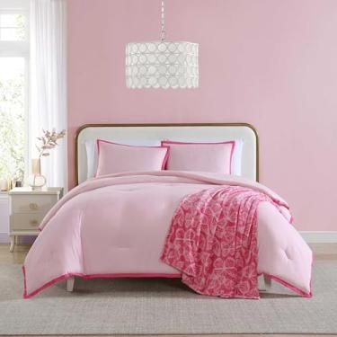 Imagem de Betsey Johnson - Conjunto de edredom casal/queen, roupa de cama supermacia com fronhas combinando, bônus incluído, itens essenciais de cama chique (assinatura hotel rosa sólido, casal/queen)