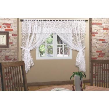 Imagem de Cortina de renda grossa 1,45 x 2,50  com bandô - Romance