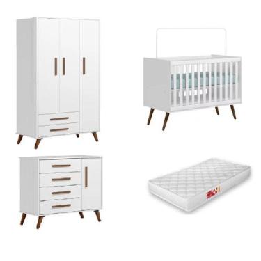 Imagem de Quarto De Bebê Q Encanto Retrô Branco Qmovi, Branco