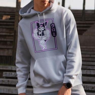 Imagem de Moletom Kuromi Eu Treino Fofo Academia Versao Anime Hello Kitty Dark B