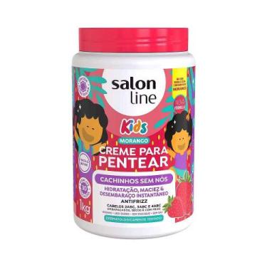 Imagem de Creme Para Pentear Cachinhos Sem Nós Morango Kids 1kg Salon Line