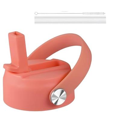 Imagem de Tampa de canudo para Hydro Flask boca larga 32 40 1,8 g, substituição superior livre de BPA, tampa com alça flexível para garrafas Hydroflask Kids 12 40 590 g, acessórios de garrafa esportiva à prova