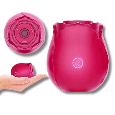 Imagem de Sugador de Clitóris Formato Rosa Recarregável Vibrador Feminino Estimulador Clitoriano - Sex Shop