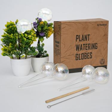 Imagem de Globos autoirrigáveis iridescentes grandes, globos de irrigação de plantas arco-íris de vidro, inserção de plantador autoirrigável, irrigador automático de plantas interno, dispositivos de irrigação