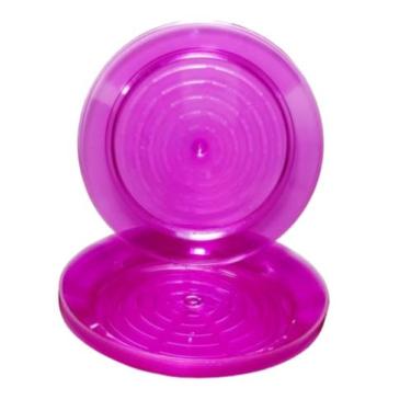 Imagem de Prato Acrílico Resistente 15cm Lilás Translúcido - 10 unid - Elite