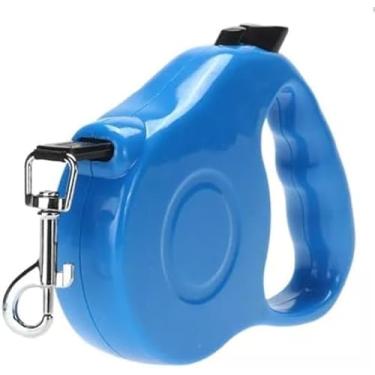 Imagem de Coleira Guia Retrátil 5 Metros Pets Cachorro Cães Gatos Resistente Com Trava Cor sortida PREMIUM