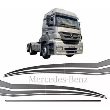 Imagem de Kit Adesivos Faixa Caminhão  Testeira Axor Mercedes Benz - Resitank