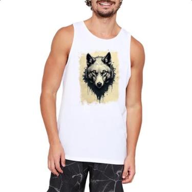 Imagem de Camiseta Regata Lobo face pintura em papiro - Alearts, GG