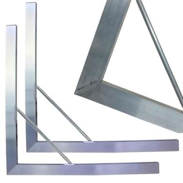 Imagem de Kit 2 Esquadro Alumínio 0,80 X 0,60cm P/ Pedreiro Construção - Zema