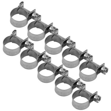 Imagem de Qanyegn 10 peças mini clipe de braçadeira de mangueira de linha de combustível, braçadeiras de tubo de mangueira, braçadeiras de mangueira de aço inoxidável para tubo de gasolina (13-15Mm)