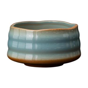 Imagem de FytStycale Ceramic Matcha Tea Bowl Matcha Tea, tornando o tradicional artesanal para amantes de chá, a água Ondula Azul