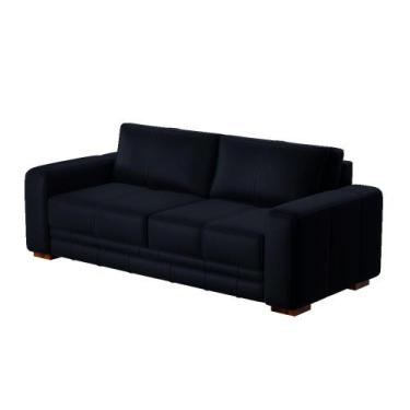 Imagem de Sofá Decorativo Sala de Estar Champions 2 Lugares 150cm Couro Azul Mar