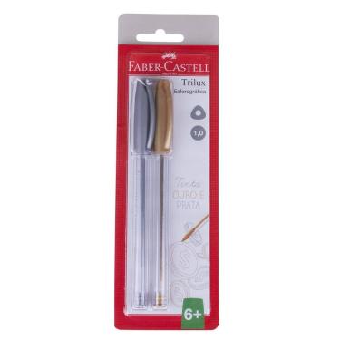 Imagem de Caneta Esferográfica Trilux Ouro e Prata com 2 Faber Castell SM/032PO