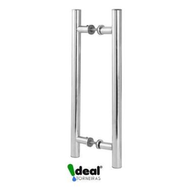 Imagem de Puxador Duplo Alumínio 60 Cm Porta Pivotante Redondo - Malu Metais