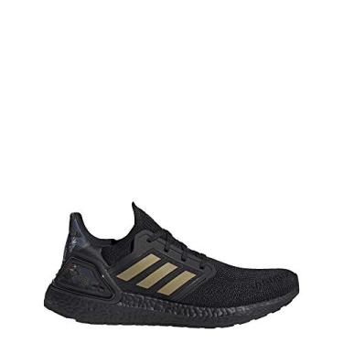 Imagem de adidas Tênis de corrida masculino Ultraboost 20, Preto/Dourado Metálico/Coral Sinal, 4.5
