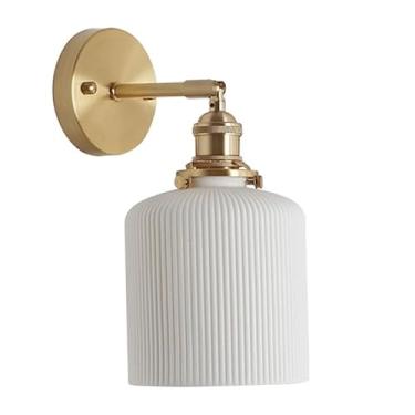 Imagem de Luminária de parede vintage com base de cerâmica japonesa Wabi-Sabi, para cabeceira de hotel, sala de estar, bar, cozinha, corredor, escadas, sala de jantar (13 * 21,5 * 10 cm)