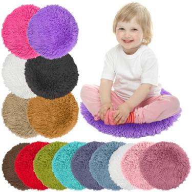 Imagem de Pansente 15 almofadas de chão para crianças, colorido, educacional, sala de aula, 40,64 cm, almofada redonda para escola, casa, aprendizagem, atividades em grupo, área de brincadeira