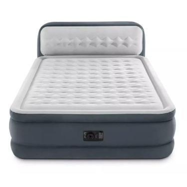 Imagem de Colchão Inflável Casal Dura Beam Intex Com Cabeceira 272Kg