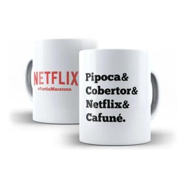 Imagem de Caneca Porcelana Pipoca, Cobertor, Netflix E Cafuné Presente Namorados