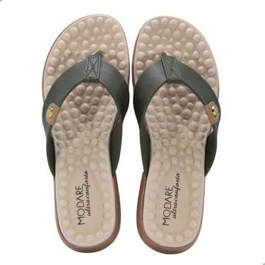 Imagem de Tamanco Feminino Modare Napa Floather Sense Flex Oliva Camel