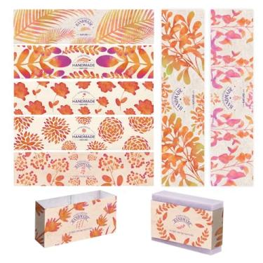 Imagem de PH PandaHall 9 estilos de fita de etiqueta, 90 peças de papel de sabão de plantas, etiqueta vertical de papel de sabonete, etiquetas de fita adesiva, capas para sabonete, loção, barras de banho,