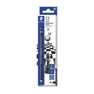 Imagem de STAEDTLER Lápis de arte preto Mars Lumograph, lápis de artista pré-harpened #2B, caixa com 12, 100B-2B