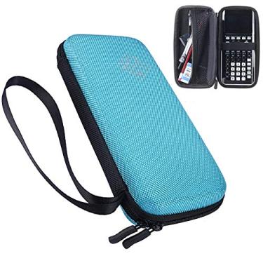 Imagem de Xberstar Capa para Texas Instruments TI-84 TI-83 Plus CE Calculadoras de Gráfico e Mais - Bolsa de Armazenamento Resistente de EVA para Viagem à Prova de Choque, Azul, (L* W *H) 8-Inch x 3.8-Inch x 2.4-Inch inner dimension: (L* W *H) 7.7-Inch x 3.6-Inch x 1-Inch bottom part top part: 0.8-Inch high