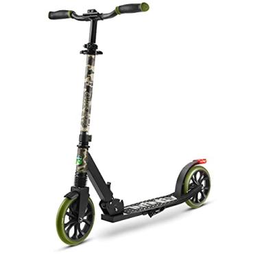 Imagem de Scooter dobrável para adultos e crianças – scooter de estilo livre para meninos e meninas com rodas grandes, mecanismo de abertura de 1 chute, deck de borracha antiderrapante e luz de LED – guidão dobrável ajusta-se a 3 alturas