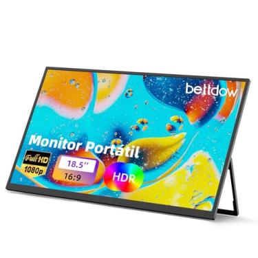 Imagem de Monitor Portatil 18,5'', FHD 1080P Monitor Portátil Conectado Com USB C Dupla/HDMI, IPS Extensor De Tela para Notebook com VESA e Suporte de proteção, Plug and Play (18.5)