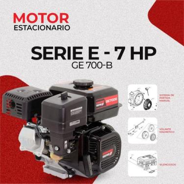 Imagem de Motor Gasolina Horizontal Estacionario GE700B Manua 7HP E 13HP Kawashi