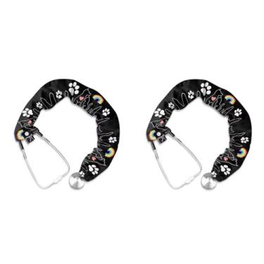 Imagem de Luarisgur Capa Protetora Para Estetoscópio Com Estampa De Pata Cachorro, Pacote 2, Presente A Semana Das Enfermeiras, Enfermeira Fofa Mulheres