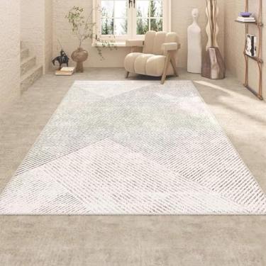 Imagem de Tapete moderno geométrico resistente à sujeira para sala de estar, tapete leve e luxuoso para mesa de centro, tapete para quarto, decoração para casa (160 x 200 cm (5,3 x 6,6 pés/FLR 2))