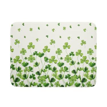 Imagem de Kawani Tapete De Secagem Pratos Trevo Aquarela 18 X 24 Pol., Da Sorte Verde, Microfibra Absorvente, Grande, Para Escorredor Secos, Utensílios Cozinha, Decoração Mesa Festas
