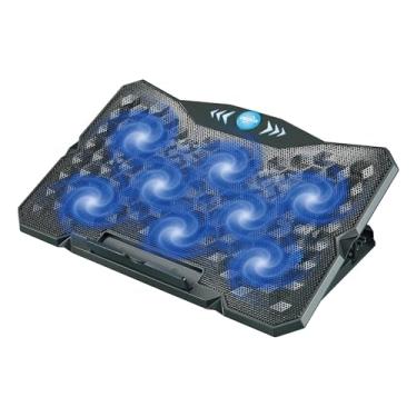 Imagem de Cooler Notebook – Suporte para Notebook com Cooler, Base Ventilada e Refrigerada com 8 Ventoinhas Ajustáveis, Compatível com Notebooks de 12 a 19 Polegadas, Portátil, Leve e com Inclinação Ergonômica